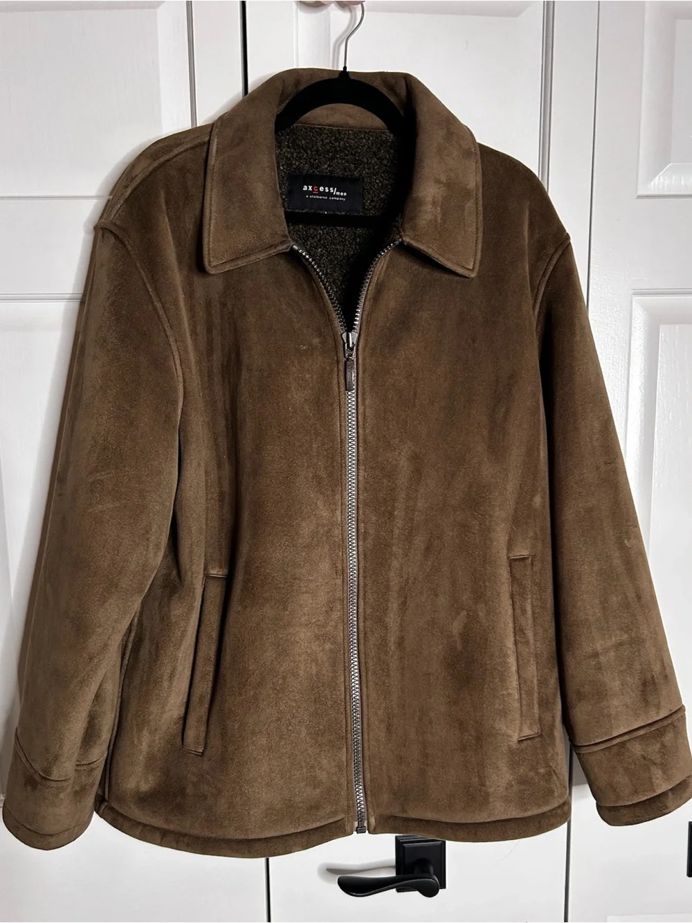 Men’s Brown Suede Zip-Front Jacket